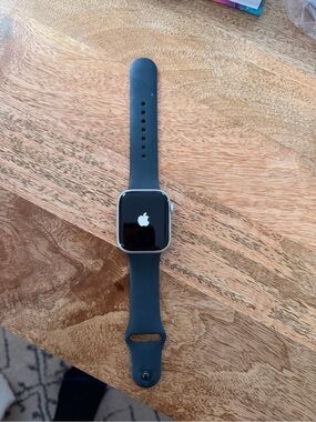 Apple Watch with Black Sport Band and Silver Case